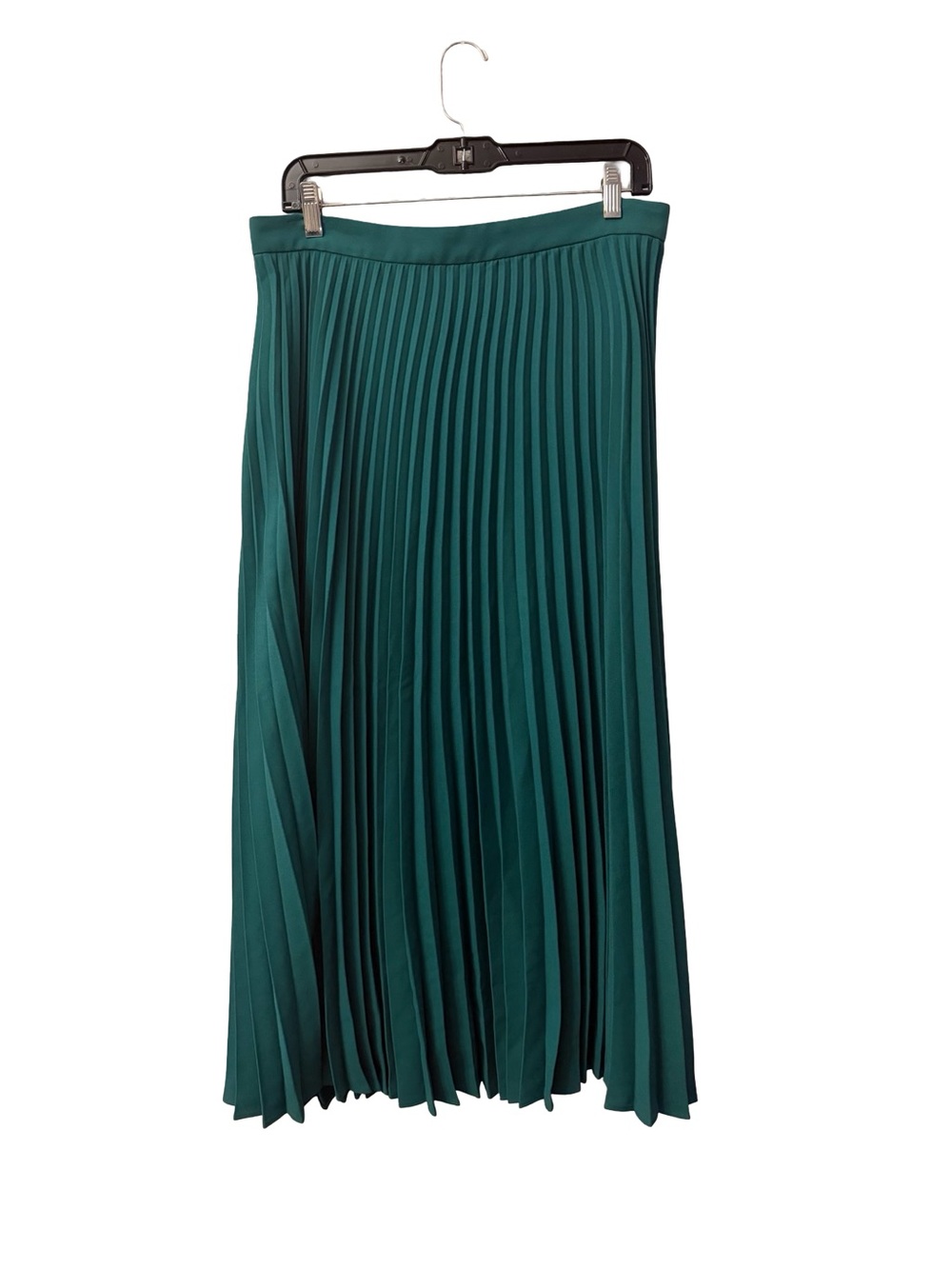 Ann Taylor Teal Pleated Midi Skirt Sz 10